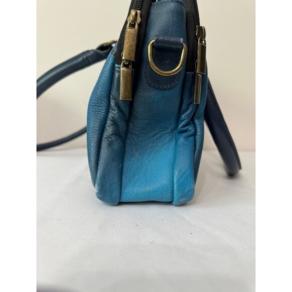 ANNA BY ANUSHKA LEATHER HANDPAINTED MULTI COMPARTMENT SACHEL 8038 - Picture 4 of 11